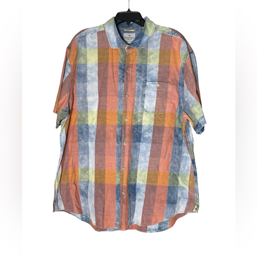 Tommy Bahama Mens XXL Button down short sleeve Colorblock Island Crafted Cotton